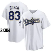 Michael Busch Youth Los Angeles Dodgers White/Gold Replica 2021 Gold Program Player Jersey