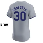 Michael Conforto Men's Los Angeles Dodgers Gray Elite Road 2024 World Series Jersey