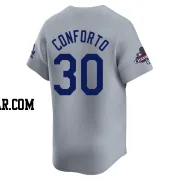 Michael Conforto Men's Los Angeles Dodgers Gray Limited Away World Series Champions Jersey