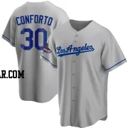 Michael Conforto Men's Los Angeles Dodgers Gray Replica Road 2024 World Series Champions Jersey