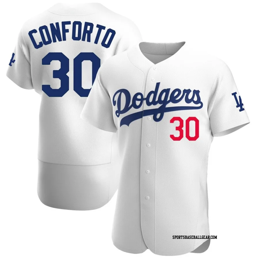 Michael Conforto Men's Los Angeles Dodgers White Authentic Home Jersey