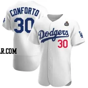 Michael Conforto Men's Los Angeles Dodgers White Authentic Home Official 2024 World Series Jersey