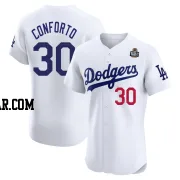 Michael Conforto Men's Los Angeles Dodgers White Elite Home 2024 World Series Jersey