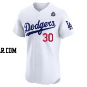 Michael Conforto Men's Los Angeles Dodgers White Elite Home 2024 World Series Jersey