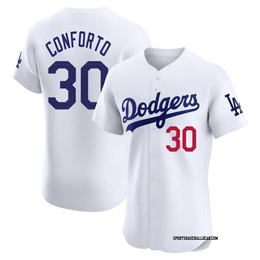 Michael Conforto Men's Los Angeles Dodgers White Elite Home Jersey