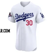 Michael Conforto Men's Los Angeles Dodgers White Elite Home World Series Champions Jersey