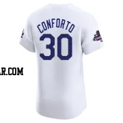 Michael Conforto Men's Los Angeles Dodgers White Elite Home World Series Champions Jersey