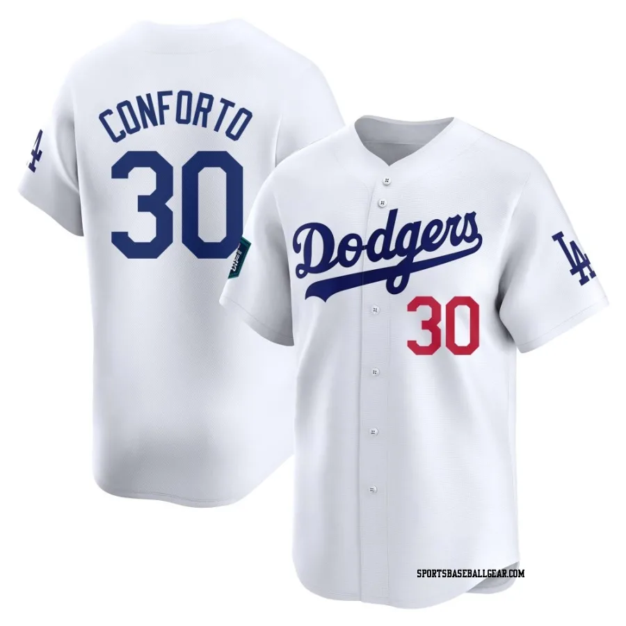 Michael Conforto Men's Los Angeles Dodgers White Limited 2024 World Tour Seoul Series Home Jersey