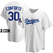 Michael Conforto Men's Los Angeles Dodgers White Replica Home 2024 World Series Champions Jersey