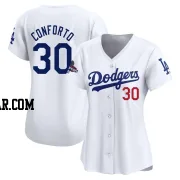 Michael Conforto Women's Los Angeles Dodgers White Limited Home 2024 World Series Champions Jersey