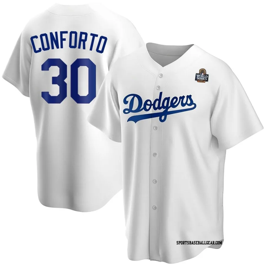 Michael Conforto Youth Los Angeles Dodgers White Replica Home 2024 World Series Jersey