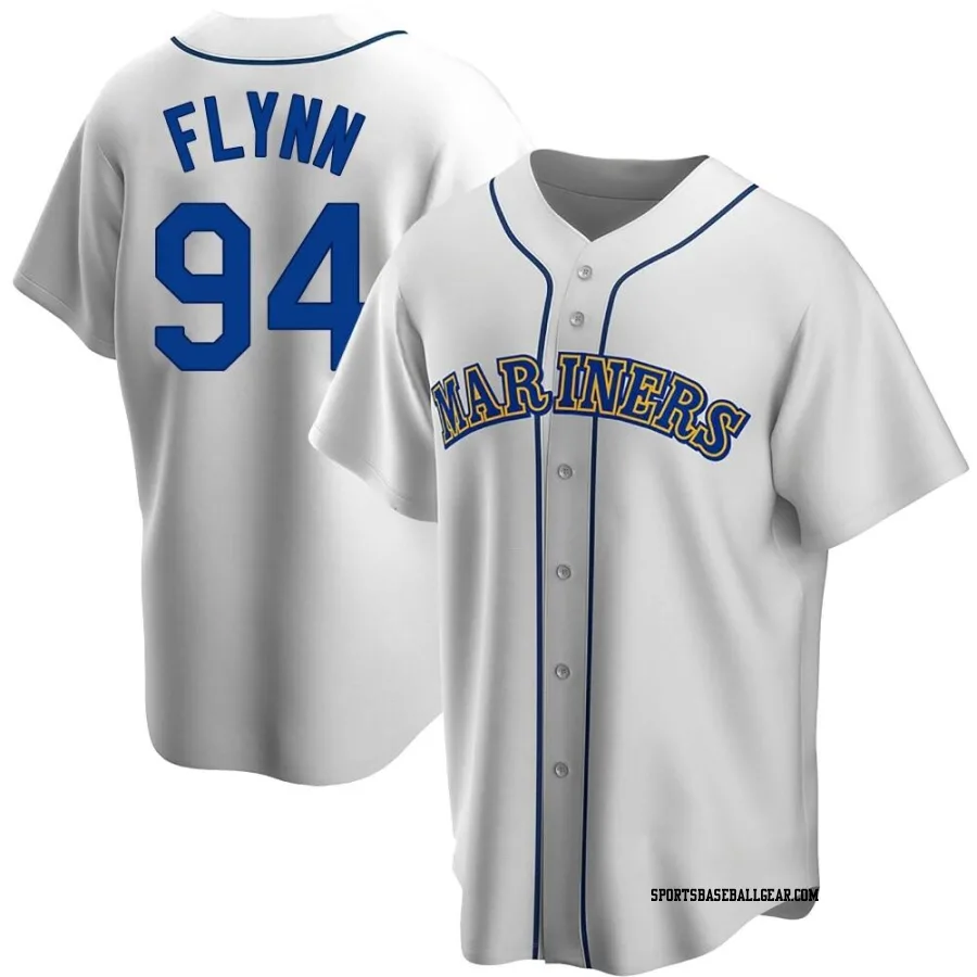 Michael Flynn Men's Seattle Mariners White Replica Home Cooperstown Collection Jersey