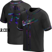 Michael Grove Men's Los Angeles Dodgers Black Holographic Replica Alternate Jersey