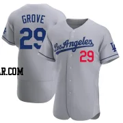 Michael Grove Men's Los Angeles Dodgers Gray Authentic Away Jersey