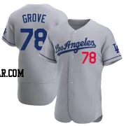 Michael Grove Men's Los Angeles Dodgers Gray Authentic Away Jersey