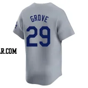 Michael Grove Men's Los Angeles Dodgers Gray Limited Away Jersey