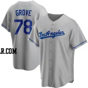 Michael Grove Men's Los Angeles Dodgers Gray Replica Road Jersey