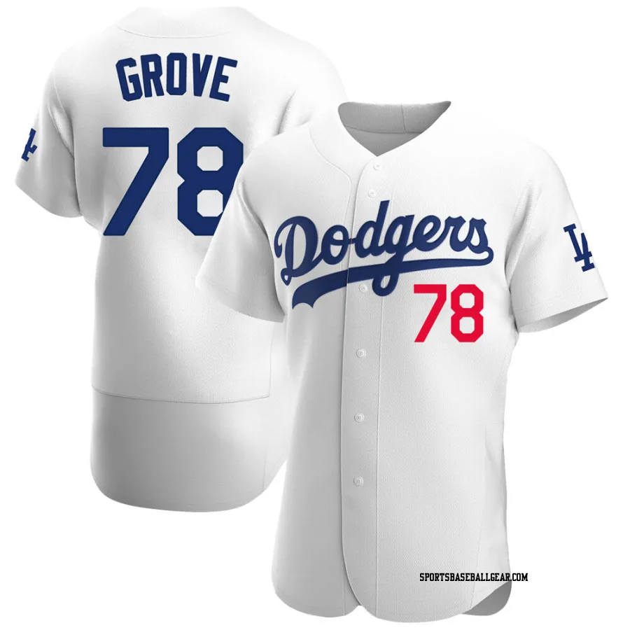 Michael Grove Men's Los Angeles Dodgers White Authentic Home Jersey