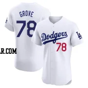 Michael Grove Men's Los Angeles Dodgers White Elite Home Jersey