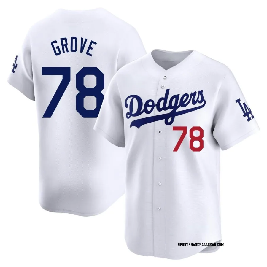 Michael Grove Men's Los Angeles Dodgers White Limited Home Jersey