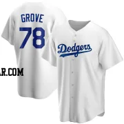 Michael Grove Men's Los Angeles Dodgers White Replica Home Jersey