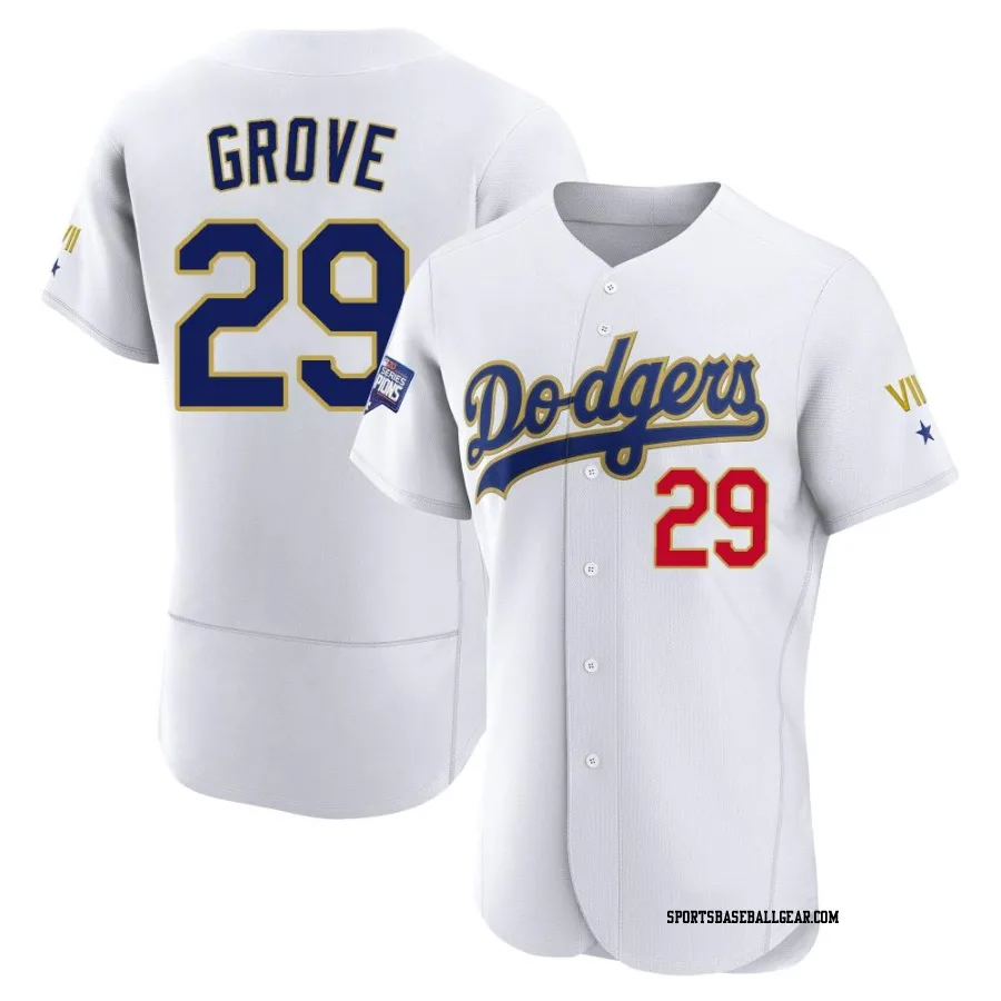 Michael Grove Men's Los Angeles Dodgers White/Gold Authentic 2021 Gold Program Player Jersey