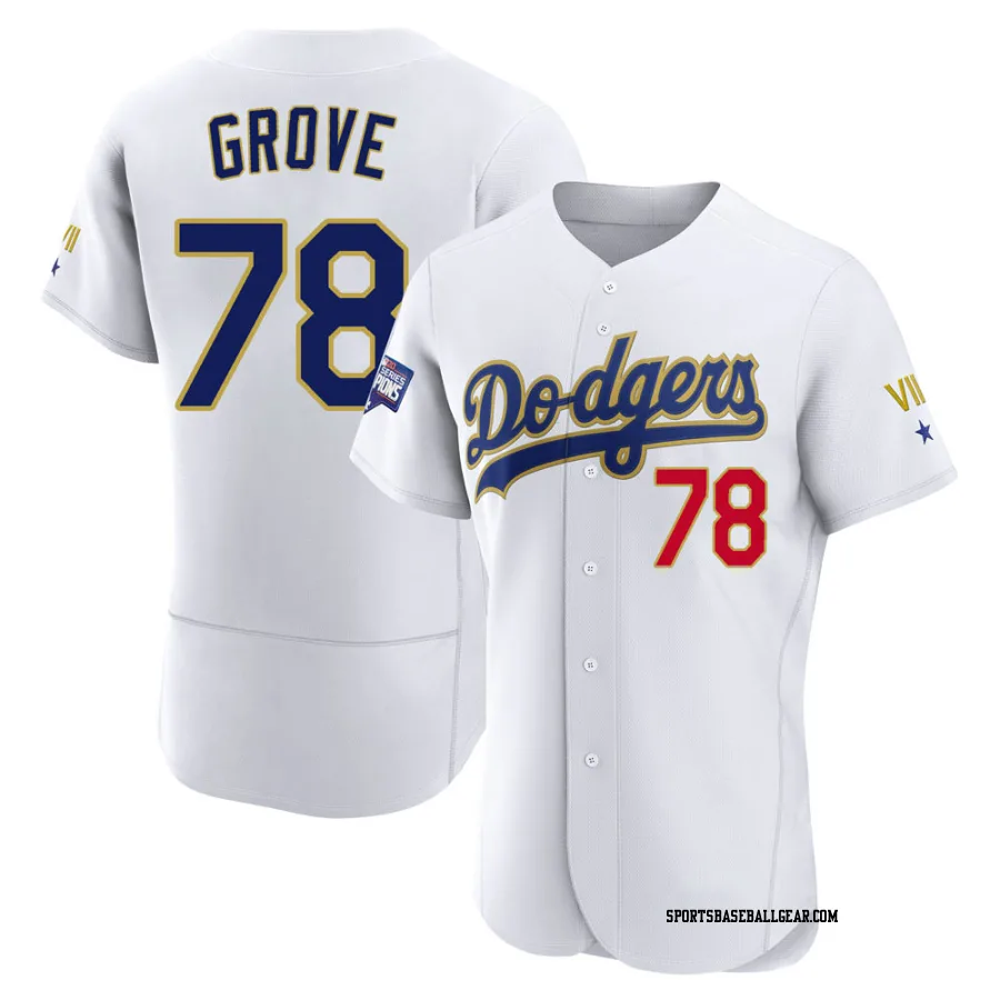 Michael Grove Men's Los Angeles Dodgers White/Gold Authentic 2021 Gold Program Player Jersey