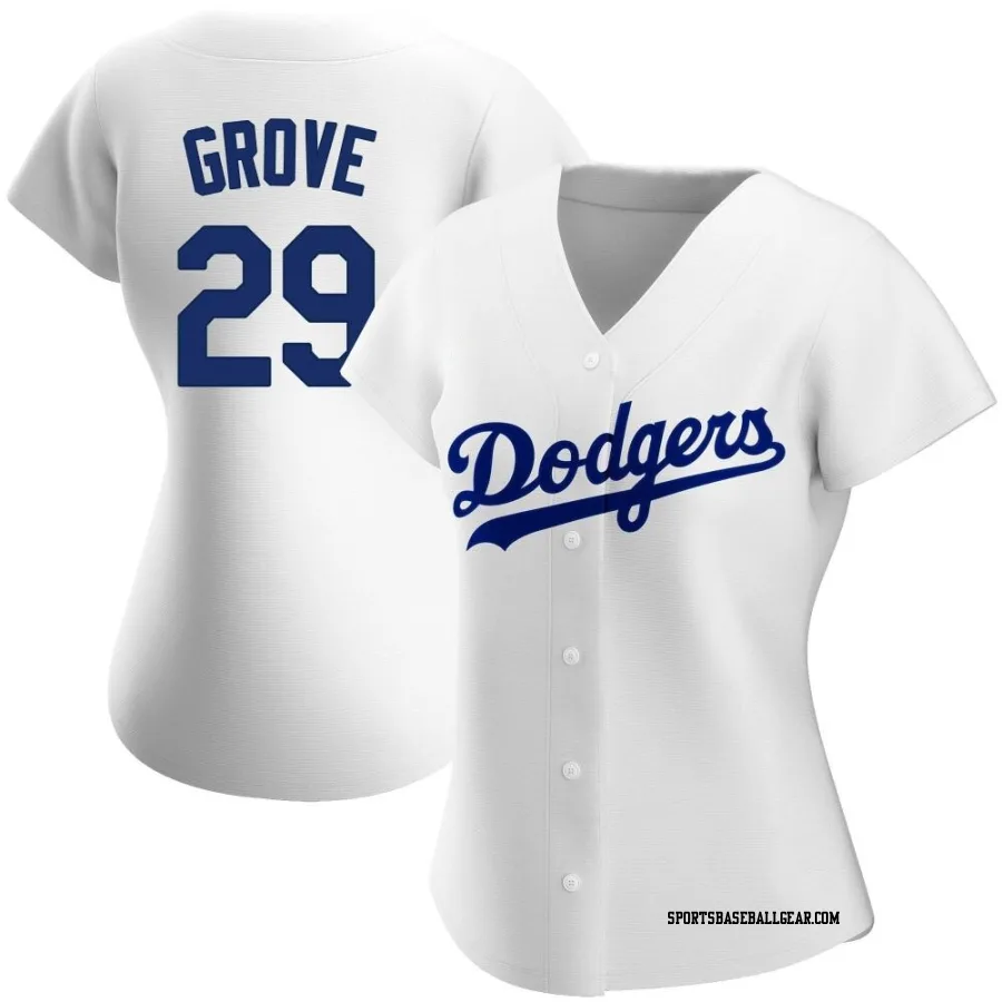 Michael Grove Women's Los Angeles Dodgers White Replica Home Jersey