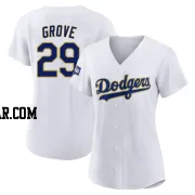 Michael Grove Women's Los Angeles Dodgers White/Gold Authentic 2021 Gold Program Player Jersey