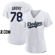 Michael Grove Women's Los Angeles Dodgers White/Gold Authentic 2021 Gold Program Player Jersey