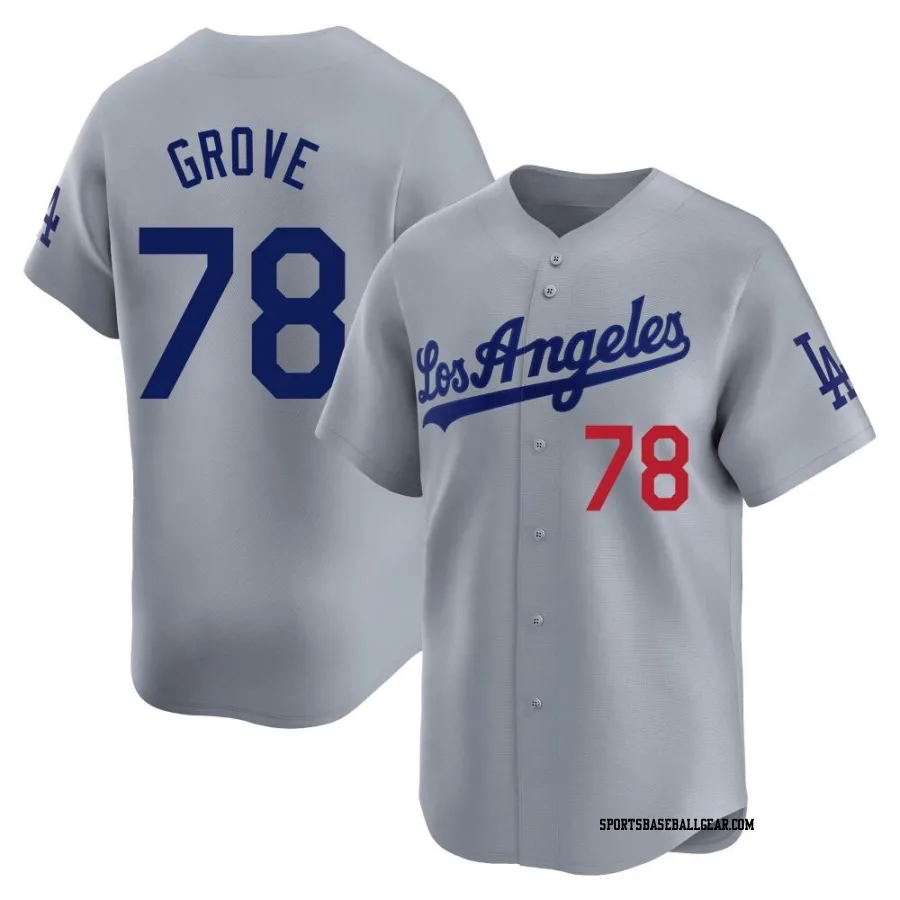 Michael Grove Youth Los Angeles Dodgers Gray Limited Away Jersey