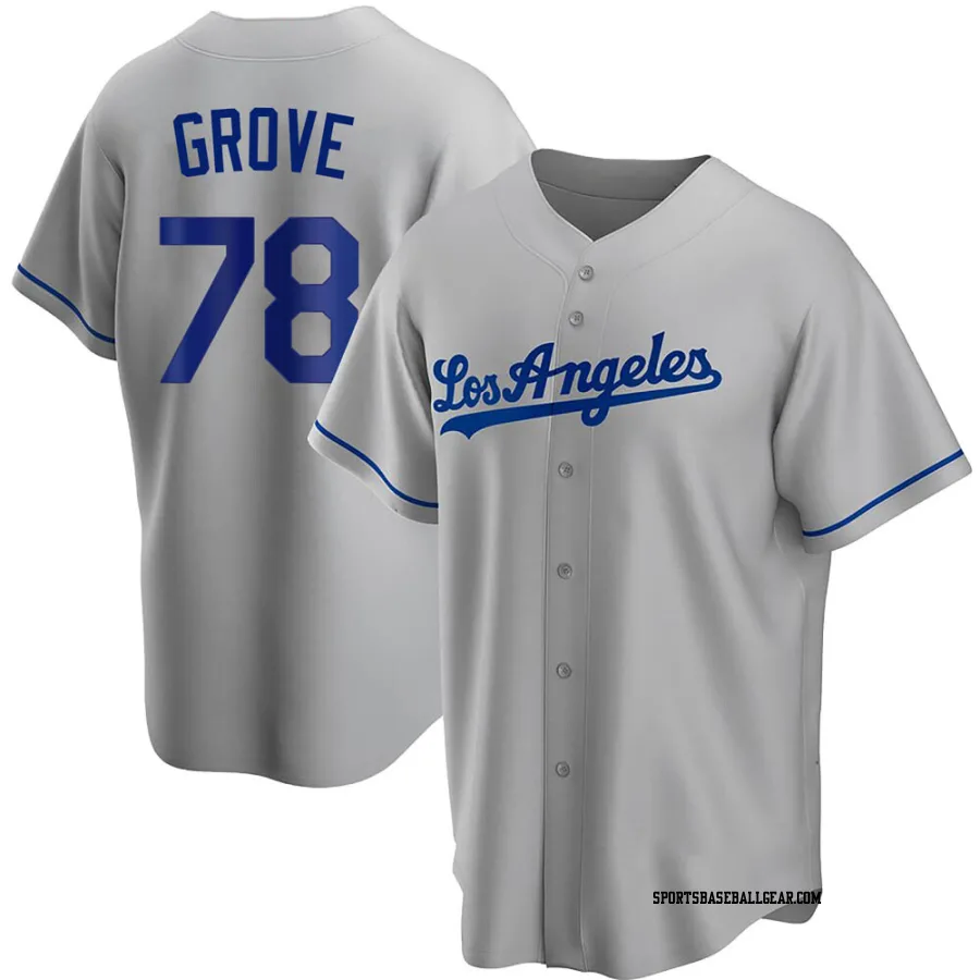 Michael Grove Youth Los Angeles Dodgers Gray Replica Road Jersey