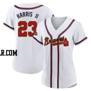 Michael Harris II Women's Atlanta Braves Gold Authentic White 2022 Program Jersey