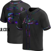 Michael Harris II Youth Atlanta Braves Black Holographic Replica Alternate Jersey