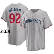 Michael Helman Men's Minnesota Twins Gray Replica Road Jersey