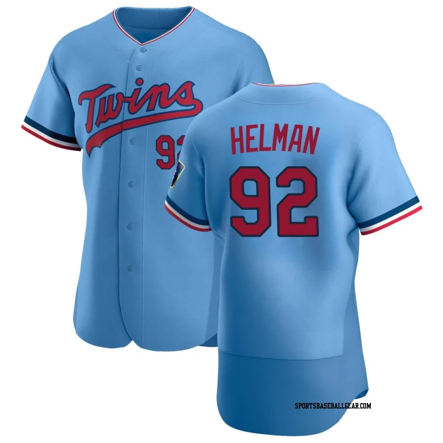 Michael Helman Men's Minnesota Twins Light Blue Authentic Alternate Jersey