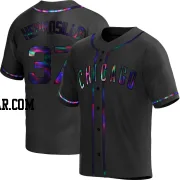 Michael Hermosillo Men's Chicago Cubs Black Holographic Replica Alternate Jersey