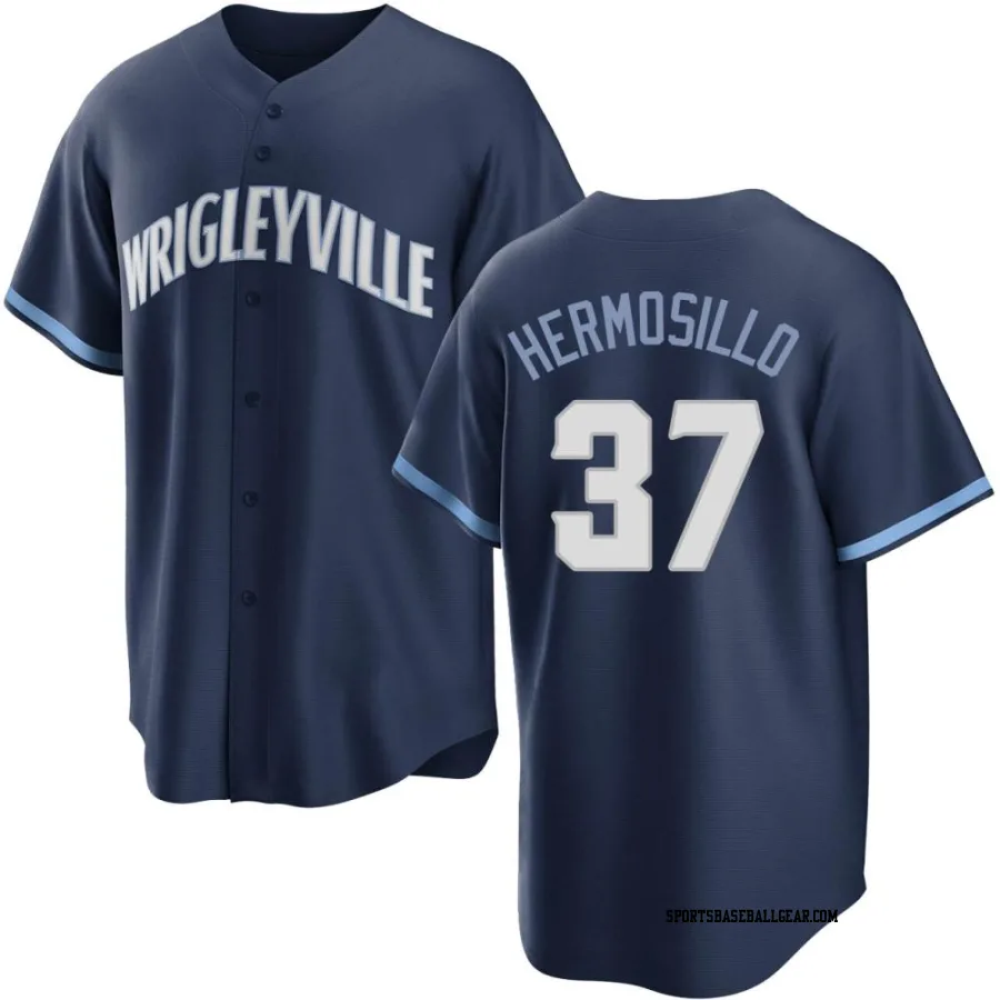 Michael Hermosillo Men's Chicago Cubs Navy Replica 2021 City Connect Jersey