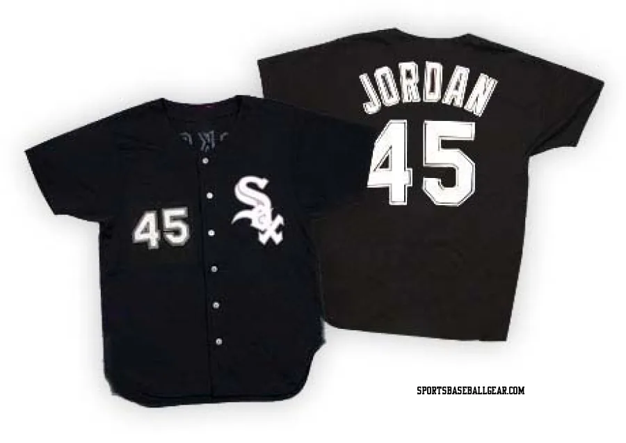 Michael Jordan Men's Chicago White Sox Black Replica Throwback Jersey