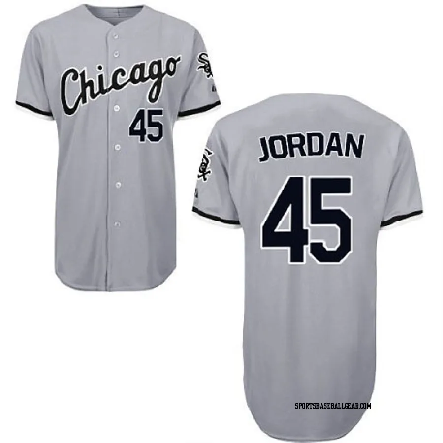 Michael Jordan Men's Chicago White Sox Grey Replica Throwback Jersey