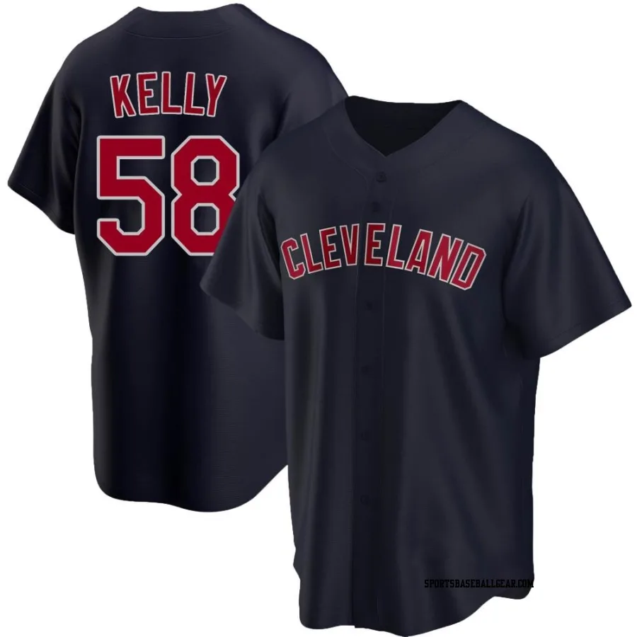 Michael Kelly Men's Cleveland Guardians Navy Replica Alternate Jersey