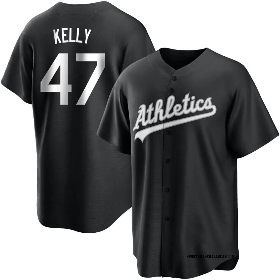 Michael Kelly Men's Oakland Athletics Black/White Replica Jersey