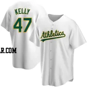 Michael Kelly Men's Oakland Athletics White Replica Home Jersey