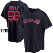 Michael Kelly Youth Cleveland Guardians Navy Replica Alternate Jersey