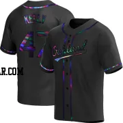 Michael Kelly Youth Oakland Athletics Black Holographic Replica Alternate Jersey