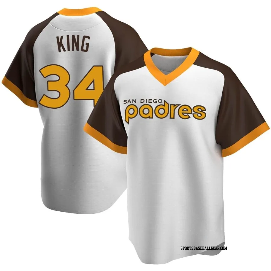 Michael King Men's San Diego Padres White Replica Home Cooperstown Collection Jersey