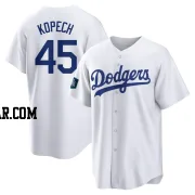 Michael Kopech Men's Los Angeles Dodgers White Replica 2024 World Tour Seoul Series Home Jersey