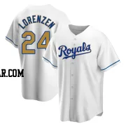 Michael Lorenzen Men's Kansas City Royals Gold Replica White Home Jersey