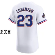 Michael Lorenzen Men's Texas Rangers Gold Elite White 2024 Collection Jersey