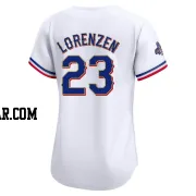 Michael Lorenzen Women's Texas Rangers Gold Limited White 2024 Collection Jersey